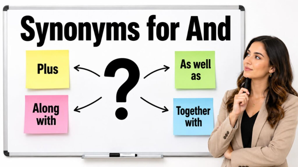 synonyms for and
