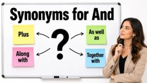 synonyms for and