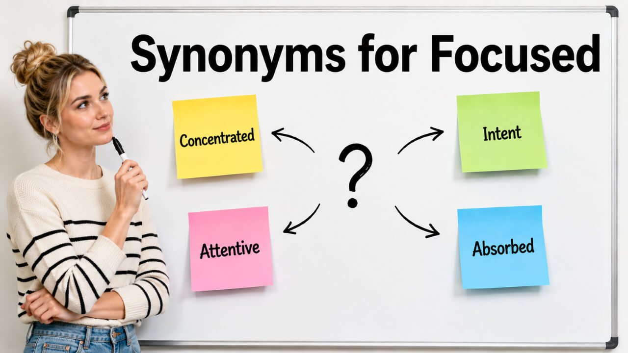 synonyms for focused
