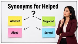 synonyms for helped
