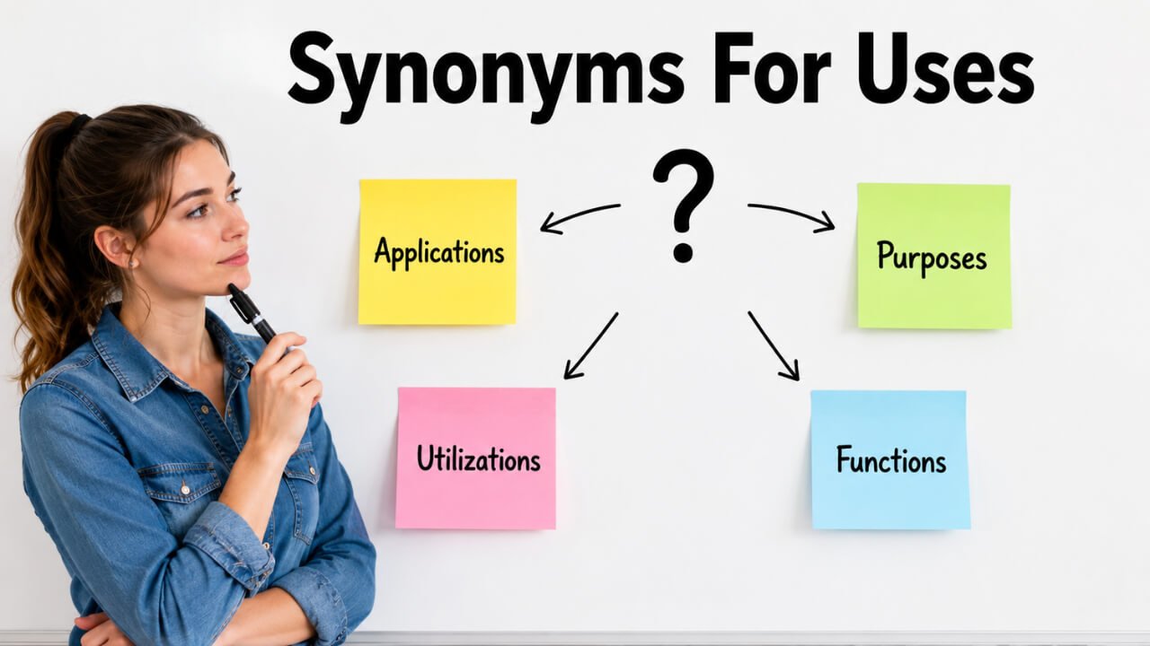 synonyms for uses