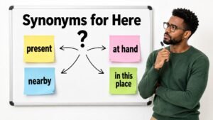 synonyms for here